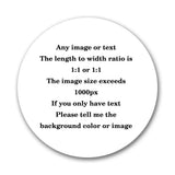 Round black metal sign template with image requirement guidelines