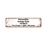 Slim landscape metal sign template in 10 by 40 centimetre size