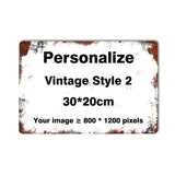 Distressed metal sign template with dark weathered border in 30 by 20 centimetre size