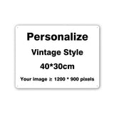 Weathered rustic metal sign template in landscape 40 by 30 centimetre size
