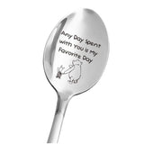 Stainless steel spoon engraved Any day spent with you is my favourite day with bear design