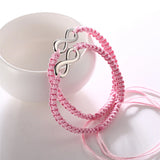 Pink braided rope infinity bracelets with silver infinity charms