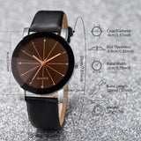Black leather strap watch with orange accented dial shown with feature callouts