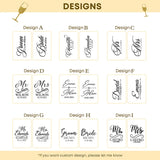 Chart displaying available engraving font and design style options