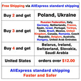 Promotional graphic listing multi-buy discounts and shipping destinations for metal signs