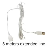 Three metre USB extension cable supplied with the acrylic LED night light