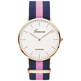 Women's Nylon Strap Watch - Luxury Casual Quartz Fashion Clock