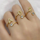 Buy Initial Adjustable Ring - Personalized Zircon Letter Jewelry Band and get Free Shipping Australia Wide |  | Buy Confidently from Smart Sales Australia