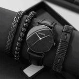 Buy 4Pcs Men's Fashion Watch Set - Simple Leather Quartz Sports Watch and get Free Shipping Australia Wide | Leather Band | Buy Confidently from Smart Sales Australia