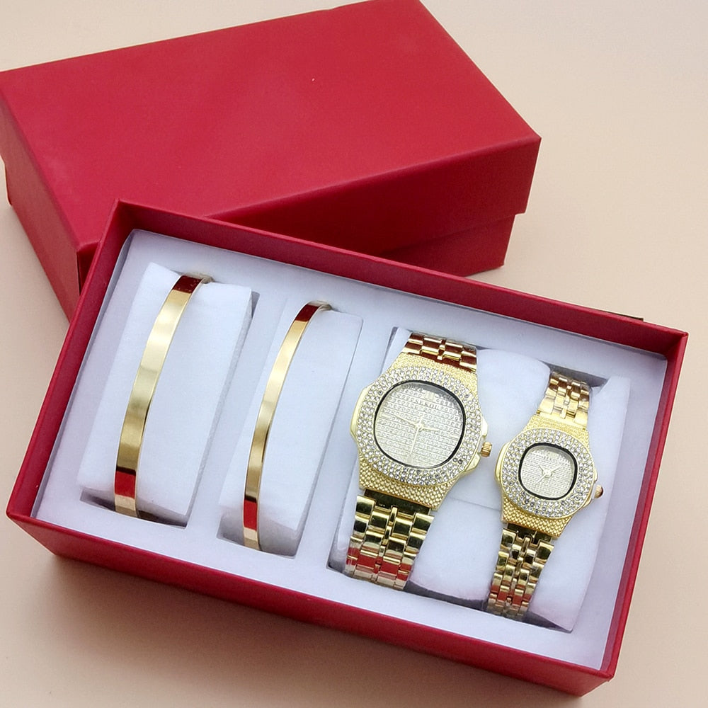 Gold chain sales and watch set