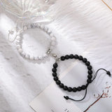 Buy His and Hers Magnetic Heart Bracelet - Matte Stone Bead Set Duo and get Free Shipping Australia Wide |  | Buy Confidently from Smart Sales Australia