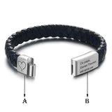 Buy Custom Name Men's Bracelet - Braided Leather and Steel and get Free Shipping Australia Wide | Customised Gifts | Buy Confidently from Smart Sales Australia