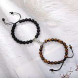 Buy His and Hers Magnetic Heart Bracelet - Matte Stone Bead Set Duo and get Free Shipping Australia Wide |  | Buy Confidently from Smart Sales Australia