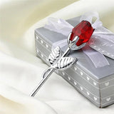 Buy Ruby Red Crystal Glass Rose - Silver Stem Couples Keepsake Gift and get Free Shipping Australia Wide |  | Buy Confidently from Smart Sales Australia