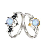 Buy Crystal Angel Demon Couple Rings - Adjustable Fashion Wings Jewelry and get Free Shipping Australia Wide | Silver Ring | Buy Confidently from Smart Sales Australia