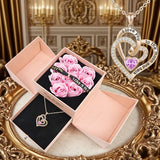 Buy Heart Zircon Pendant Necklace - Pink Rose Bow Luxury Gift Set and get Free Shipping Australia Wide |  | Buy Confidently from Smart Sales Australia