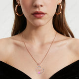 Buy Heart Zircon Pendant Necklace - Pink Rose Bow Luxury Gift Set and get Free Shipping Australia Wide |  | Buy Confidently from Smart Sales Australia