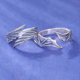 Buy Crystal Angel Demon Couple Rings - Adjustable Fashion Wings Jewelry and get Free Shipping Australia Wide | Silver Ring | Buy Confidently from Smart Sales Australia