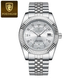 All gold case watch with gold dial and fluted bezel