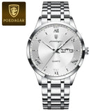 Gold watch with champagne dial, day-date display and gold steel bracelet