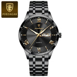 Silver watch with pale silver dial, day-date window and stainless steel bracelet