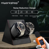Dual watch winder graphic highlighting quiet noise reduction design