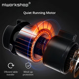 Cutaway graphic showing the quiet running motor inside the watch winder