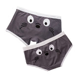 Grey cotton underwear with cartoon shark face and googly eyes design