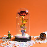 Printed gift box packaging for the glass dome rose with floral design