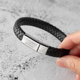 Buy Genuine Black Leather with Engraved Stainless Steel Magnetic Buckle and get Free Shipping Australia Wide | Customised Gifts | Buy Confidently from Smart Sales Australia